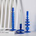 Retro stick candle holder in blue for aesthetic bedroom decor