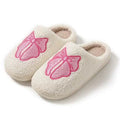 Coquette Style Pink Bow Slippers for Winter Home Use