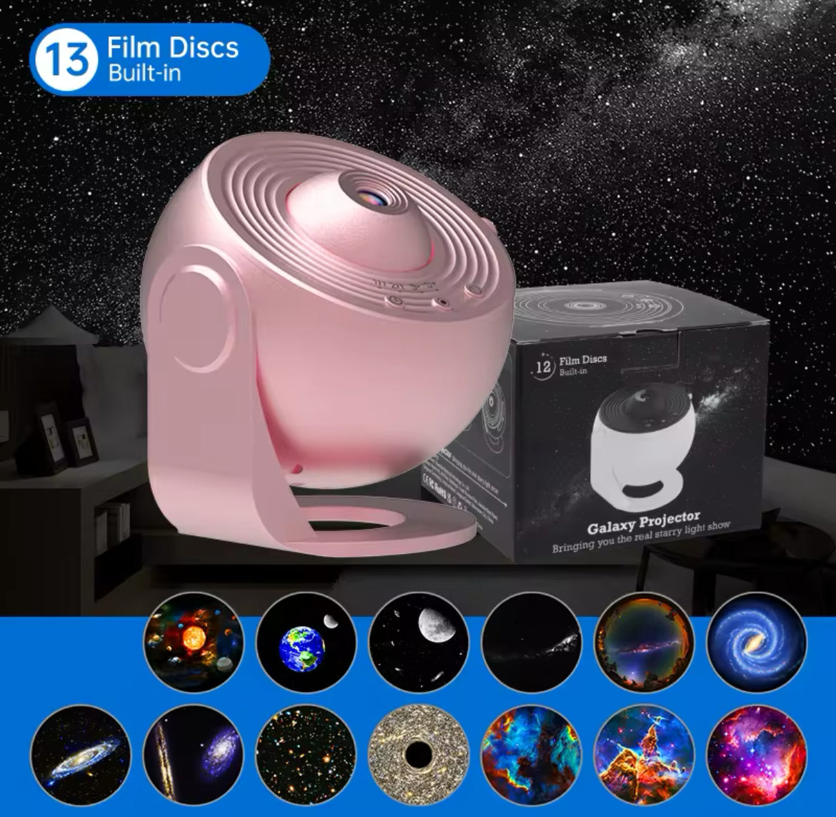 Starry sky night light projector for aesthetic room decor