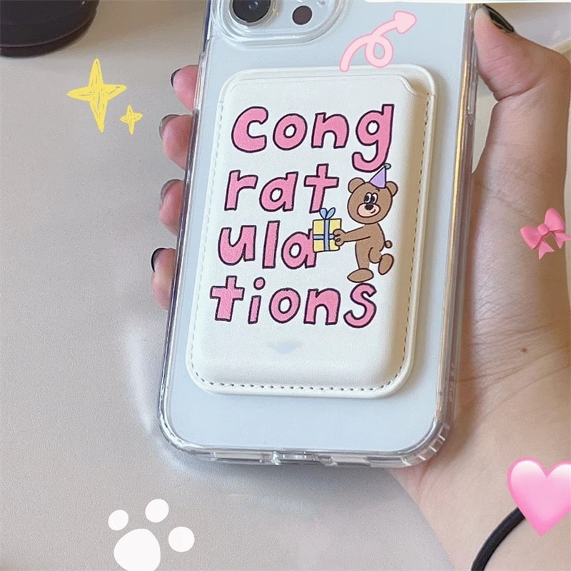 Cartoon Bear Wallet for iPhone 14 Plus