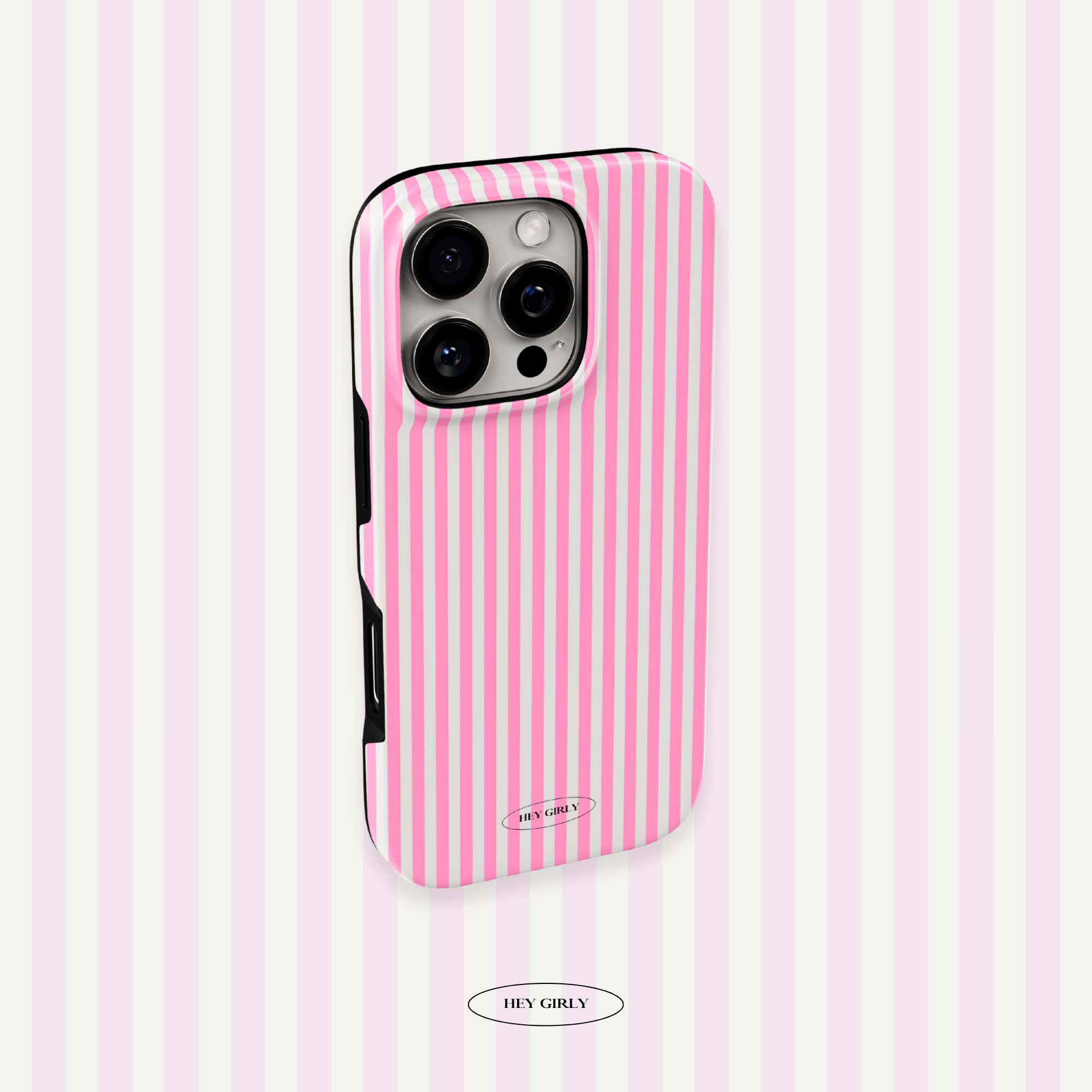 Preppy Pink Striped iPhone Case - Coquette Barbiecore Phone Case The Feelz Preppy Pink Striped iPhone Case - Coquette Barbiecore Phone Case The Feelz