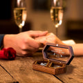 Aesthetic custom wood ring box for couples