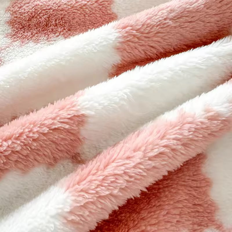 Close-up of pink and white striped fabric texture