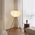 Minimalist Japanese floor lamp with rice paper shade