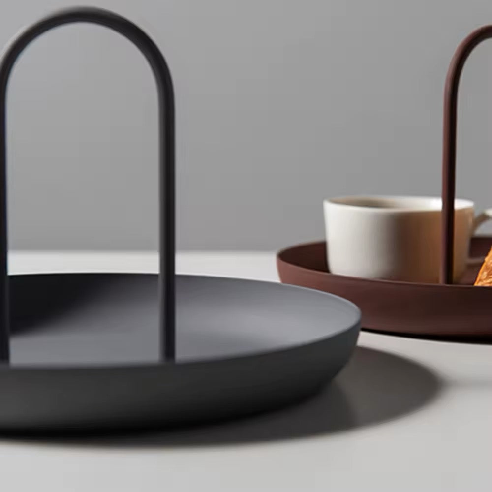 The tray placed on a vanity table, neatly organizing jewelry and cosmetics.