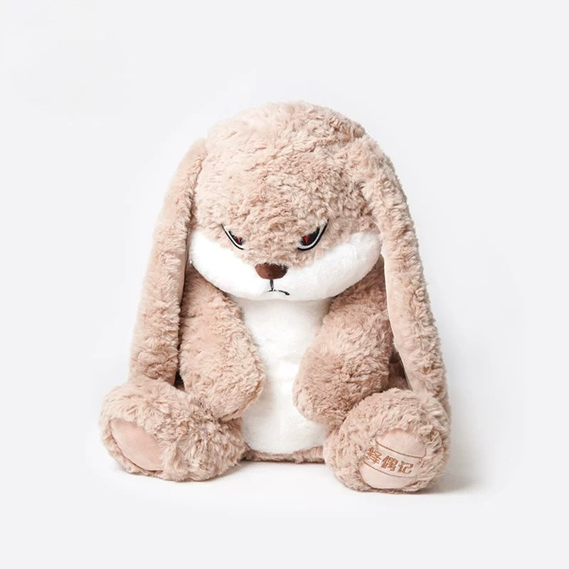 Angry Rabbit Plush Toy - Kawaii Long-Eared Bunny for Gifting & Decor ...