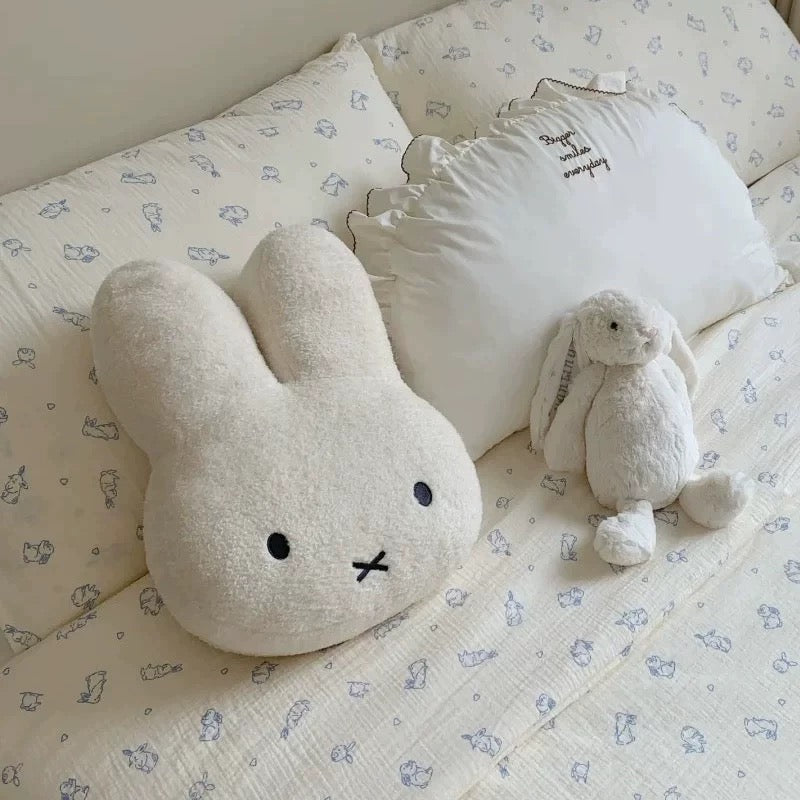 Bunny Plush Pillow – Kawaii Soft Cartoon Cushion for Room & Car