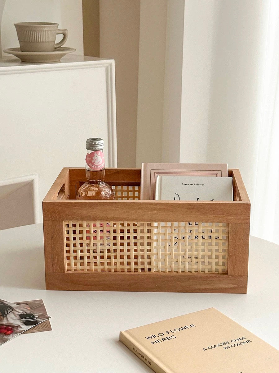 Handwoven Bamboo Wicker Storage Box – Ideal for Minimalist Decor