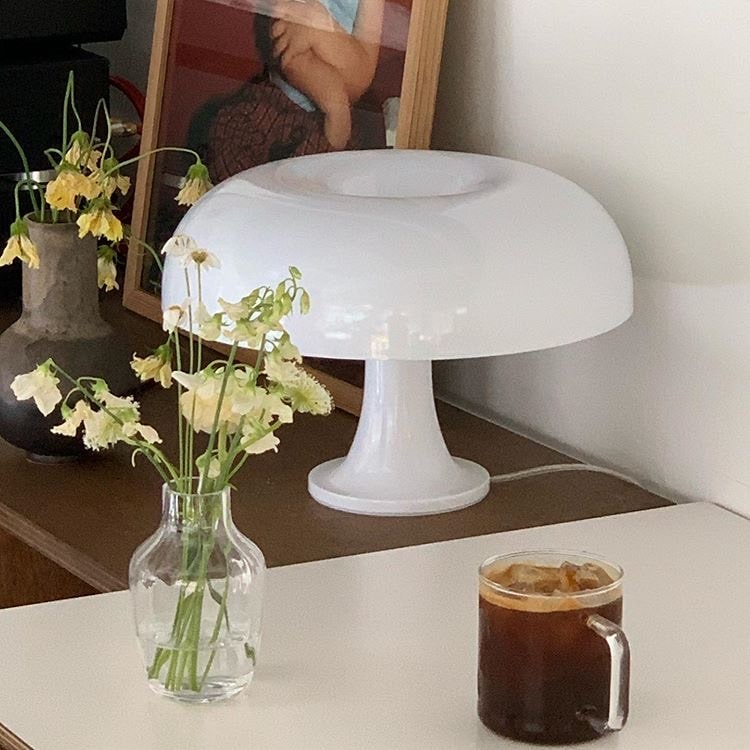 Mushroom Table Lamp | Orange and White Bauhaus Lighting – The Feelz
