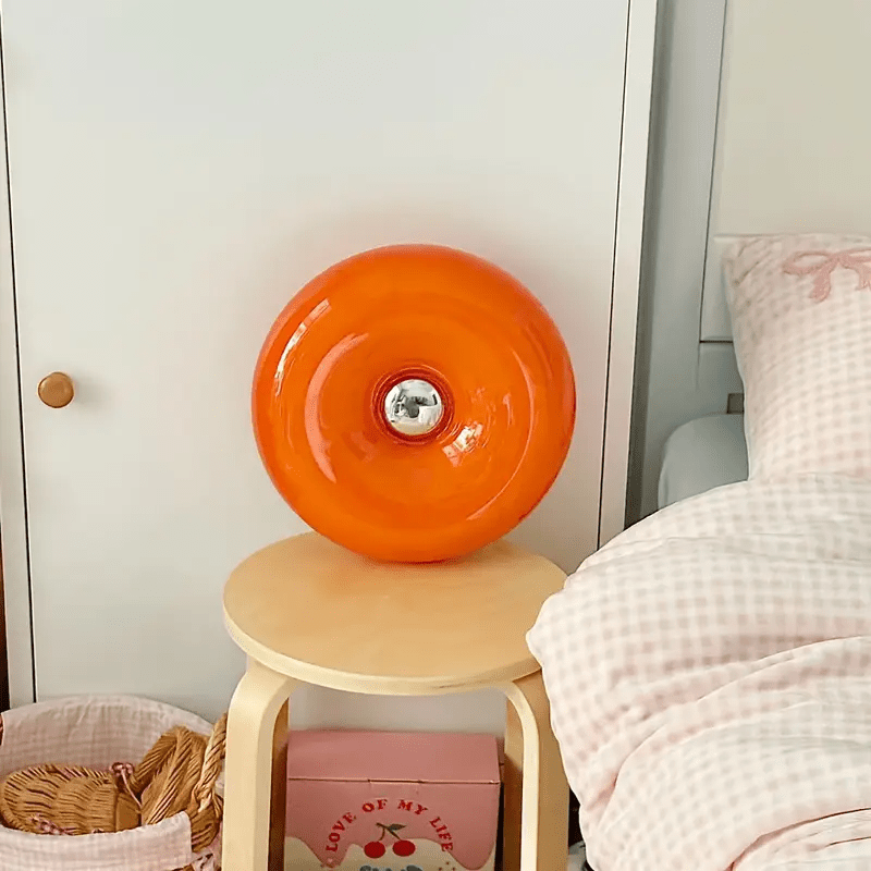 Minimalist orange Bauhaus lamp for modern home decor