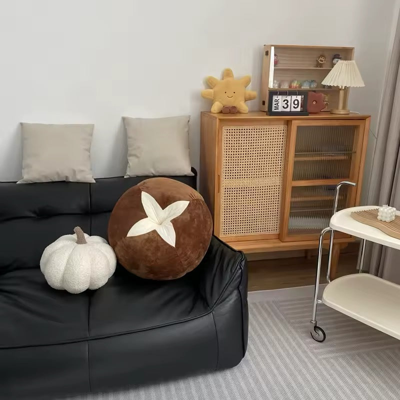 Kawaii tomato cushion in cozy corner