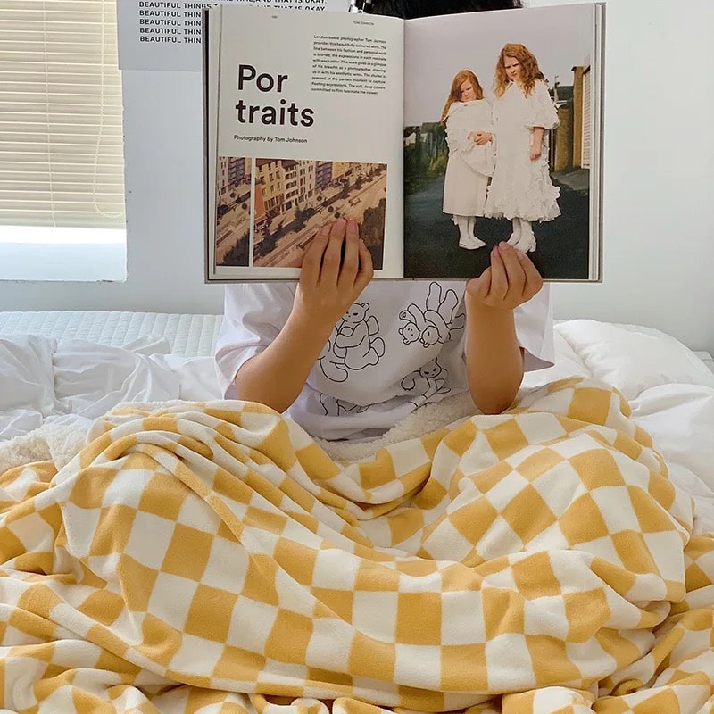 Christmas gift checkerboard blanket for cozy home