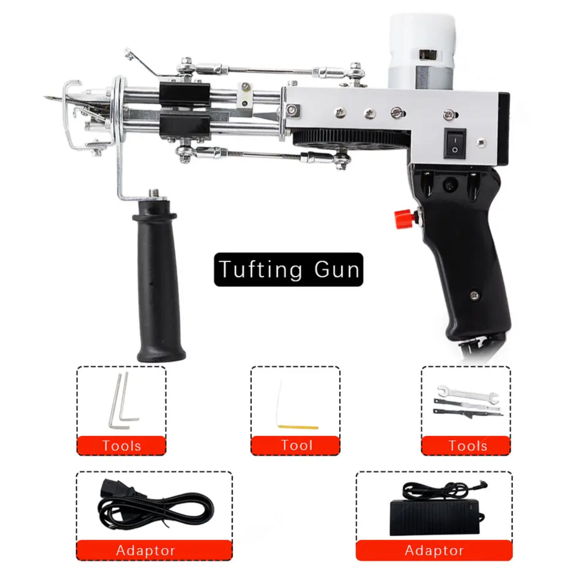 Cut Pile Tufting Gun with Accessories