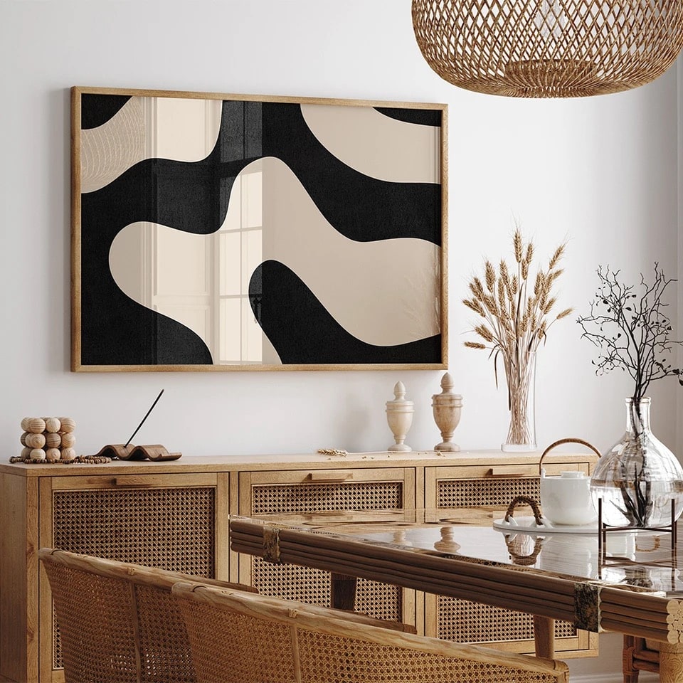 Neutral-toned Nordic canvas art for elegant home styling