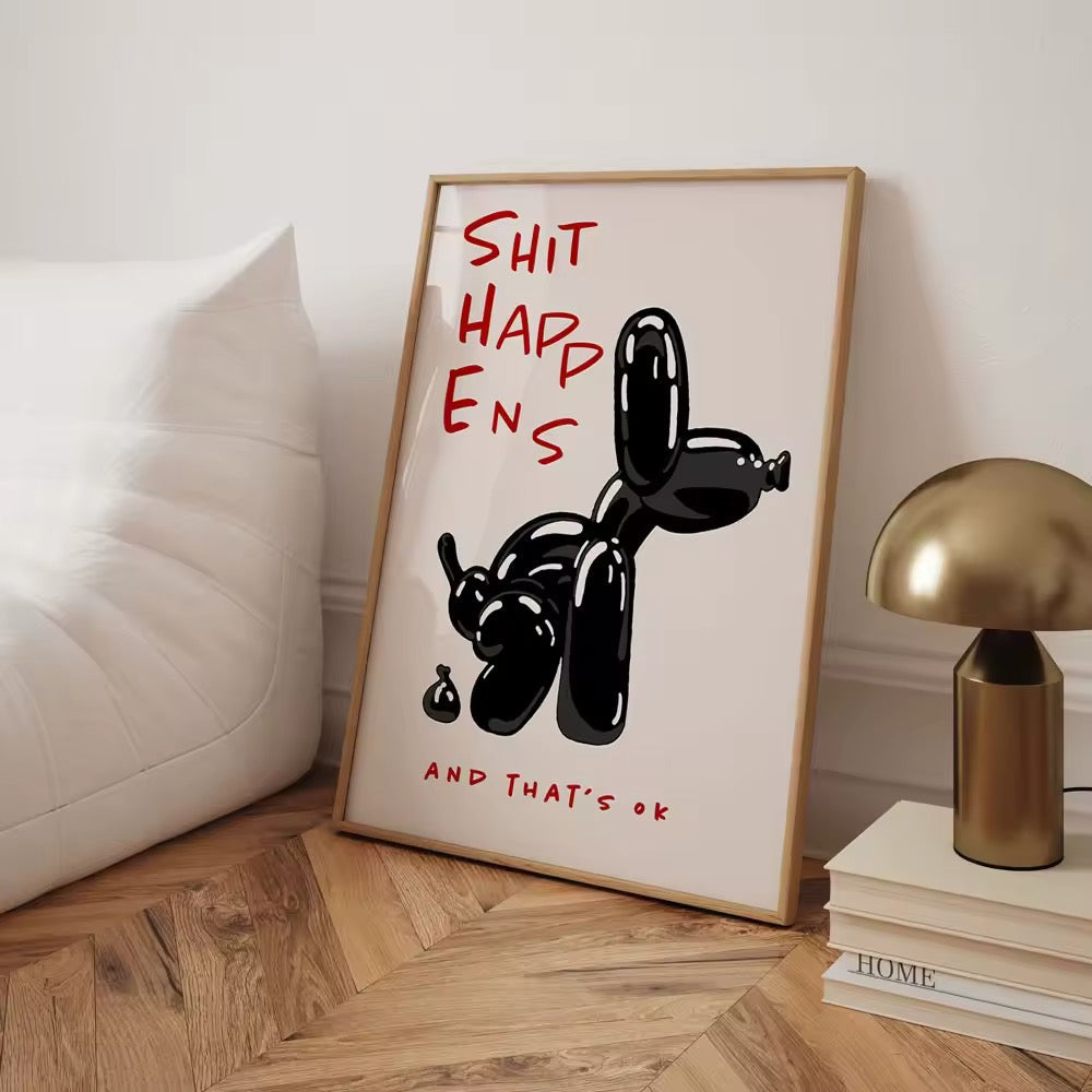 Contemporary balloon dog artwork for bedroom or office