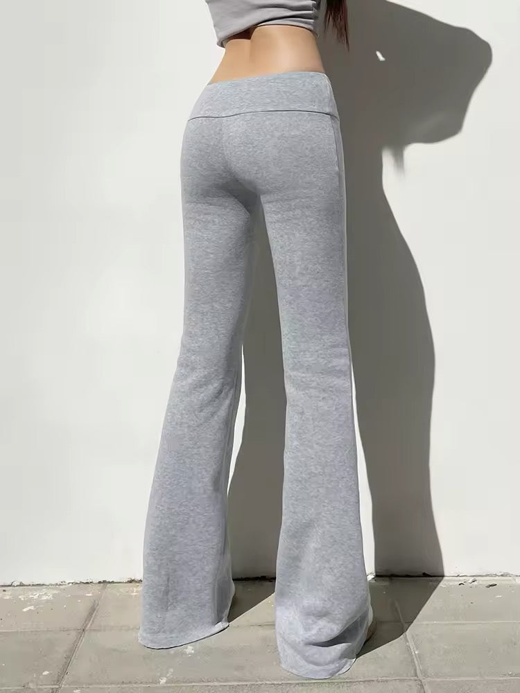 Black flare sweatpants featuring a comfortable and stretchy fabric