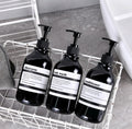 black soap bottle aesthetic bathroom decor