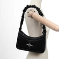 Black Y2K Leather Handbag with Retro Vibe