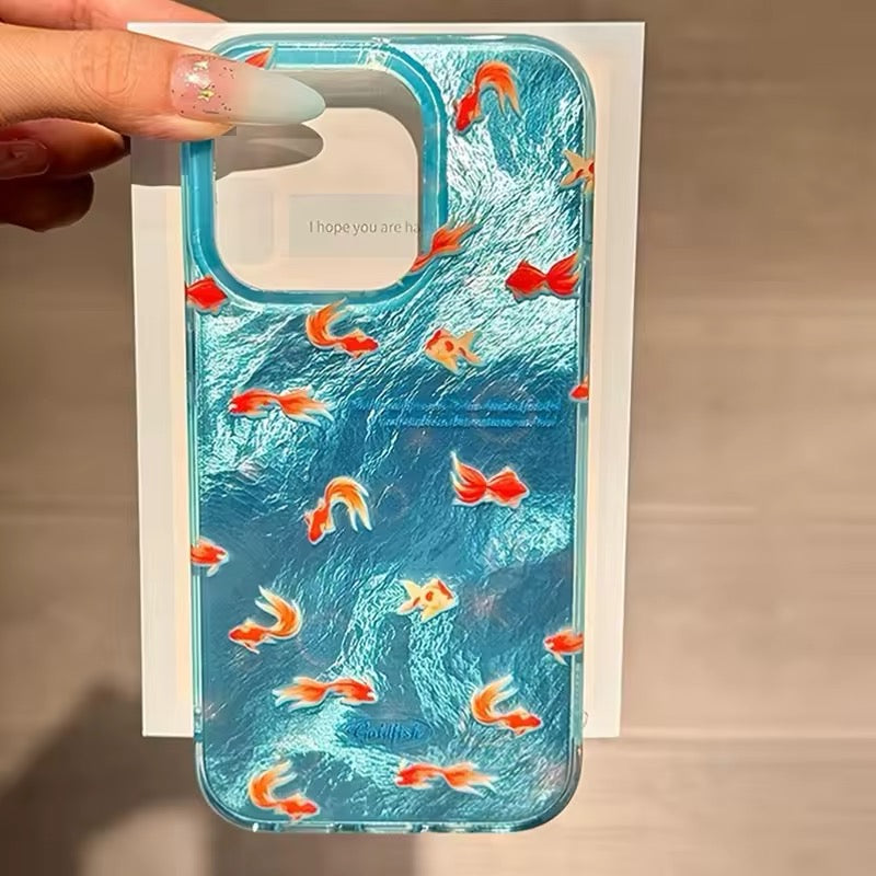 High-Quality Soft Silicone iPhone Case with Water-Inspired Design