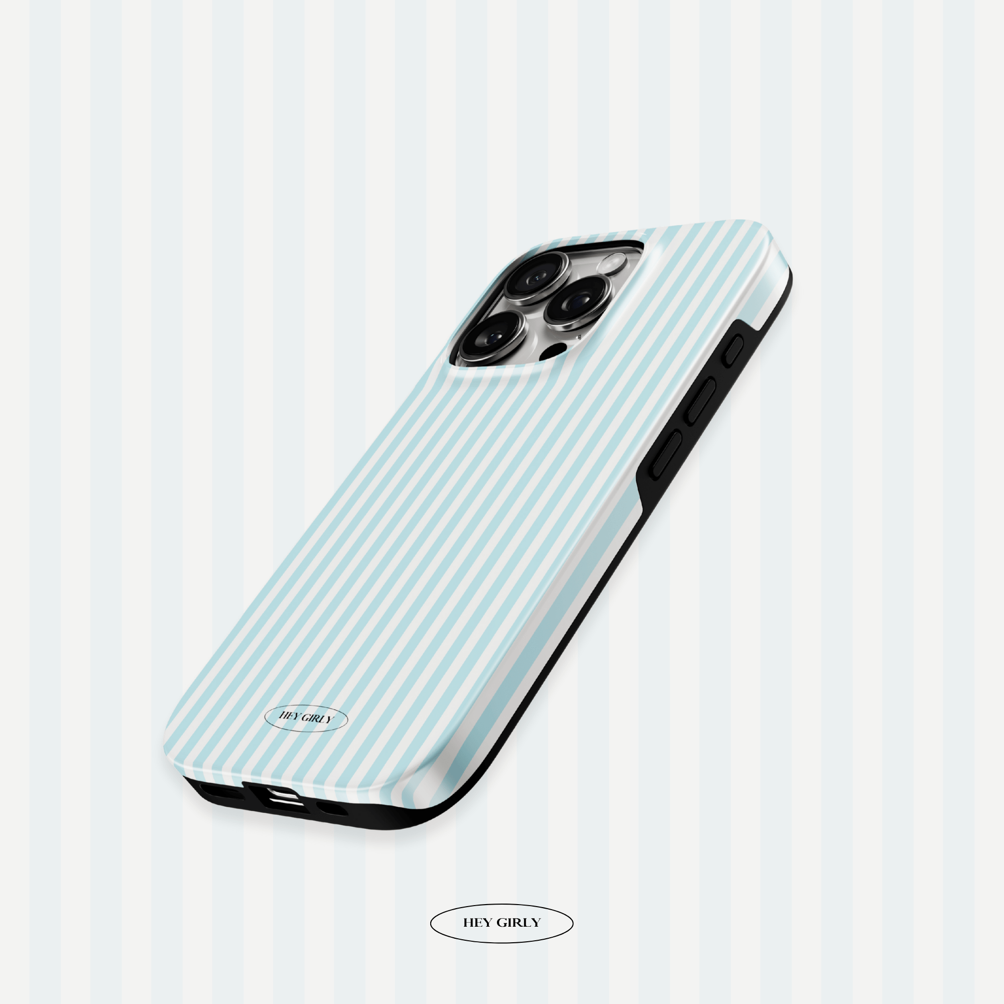 Blue striped iPhone case for clean girl aesthetic lovers