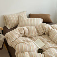 Multicolor Striped Duvet Cover Set