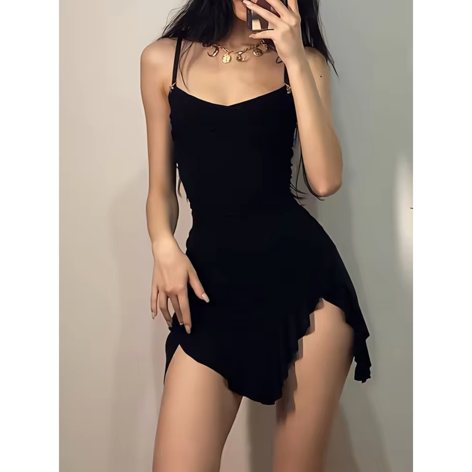 Black Gothic Mini Dress Aesthetic Y2K Dress | Goth Mini Dress S Black Gothic Mini Dress Aesthetic Y2K Dress | Goth Mini Dress S