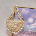 Bohemian straw handbag for the beach