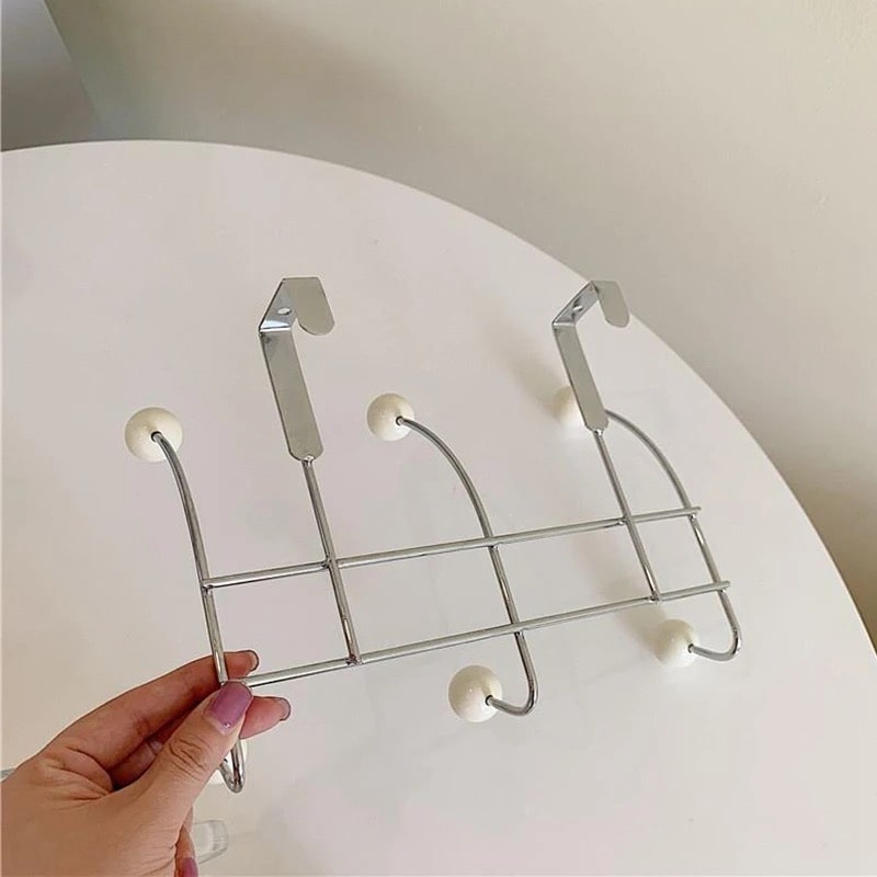 Door back hanging rack with non-marking design for coats and towels