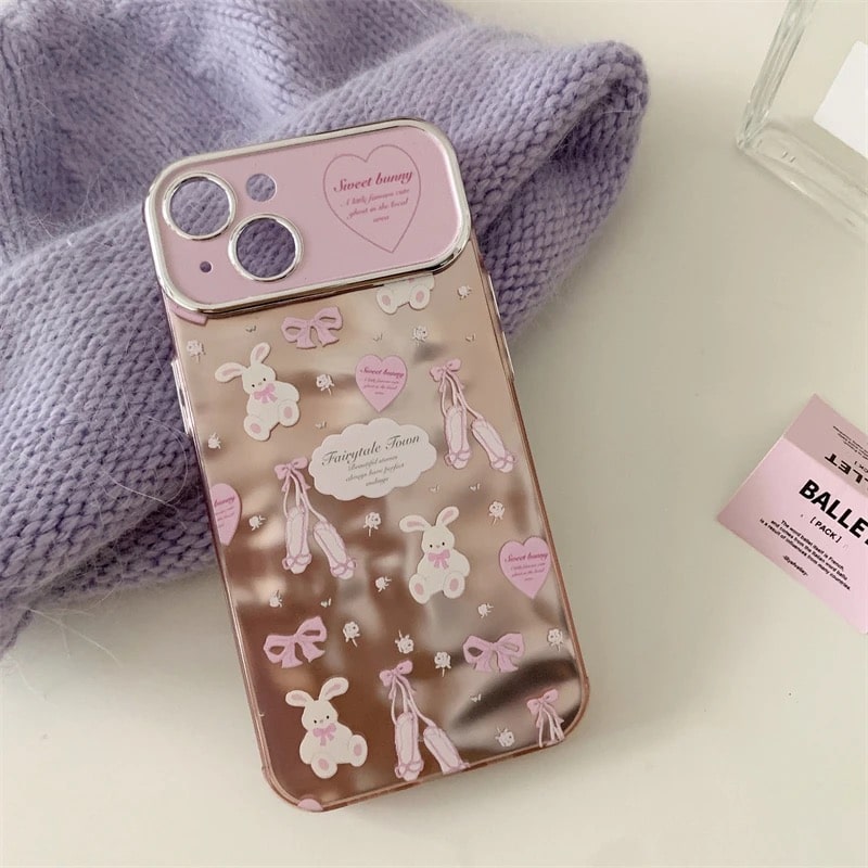 Pink Bunny iPhone Case with coquette design for iPhone 15