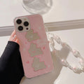 Soft pink rabbit phone cover with flowers for stylish users