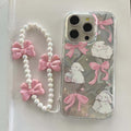 Cute 3D bunny and bow phone case for iPhone 13