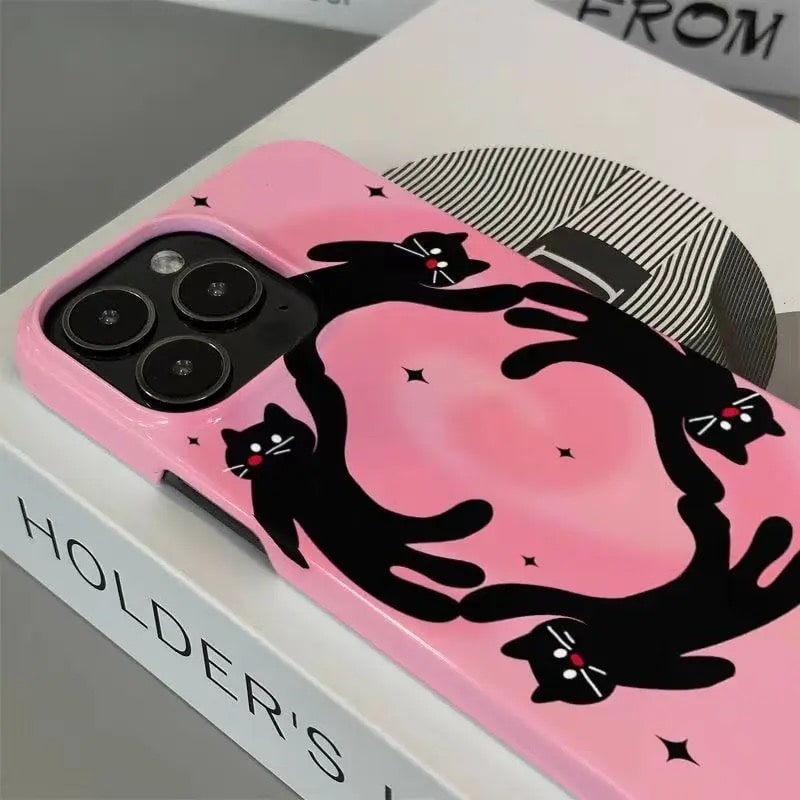 Cute Cartoon Dancing Cat design on a glossy hard cover