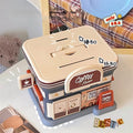 Large capacity piggy bank with coffee shop theme for kids