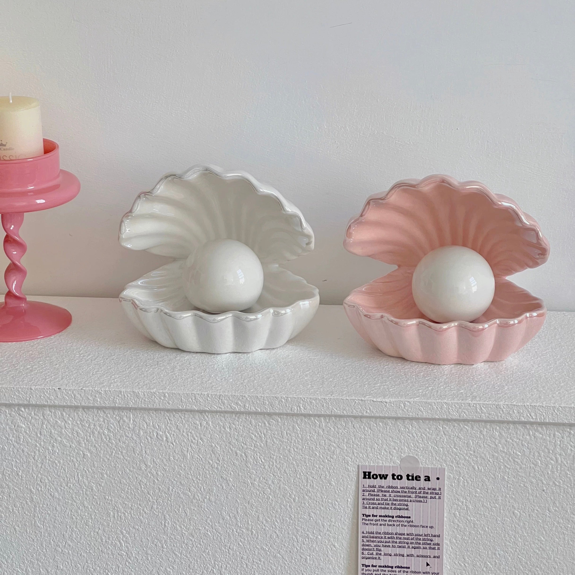 Ceramic Pearl Lamp Shell Night Light for Mermaidcore Decor