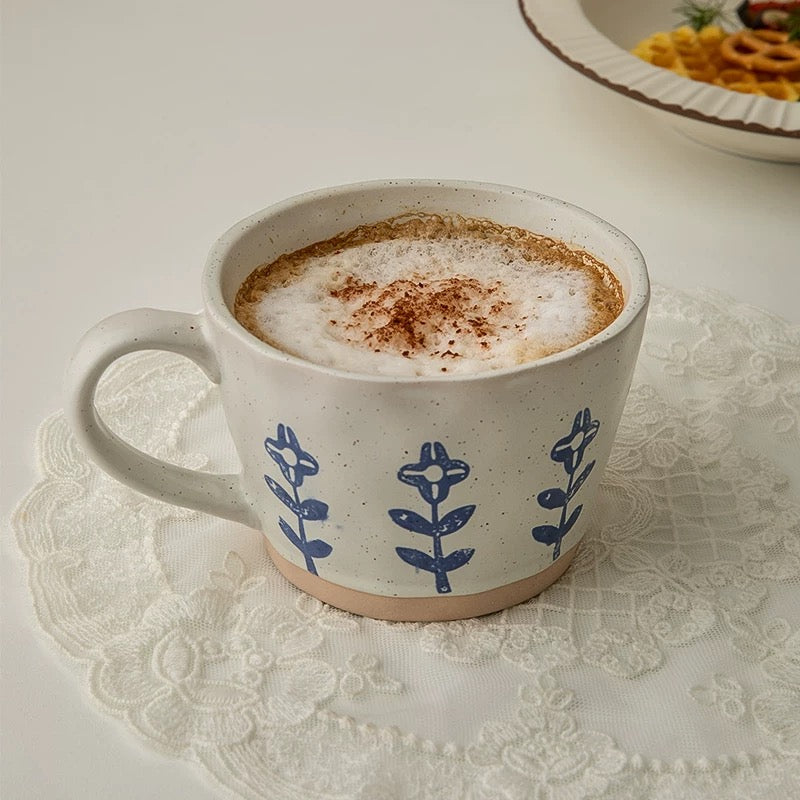 Vintage Blue Retro Mug for Kitchen Decor