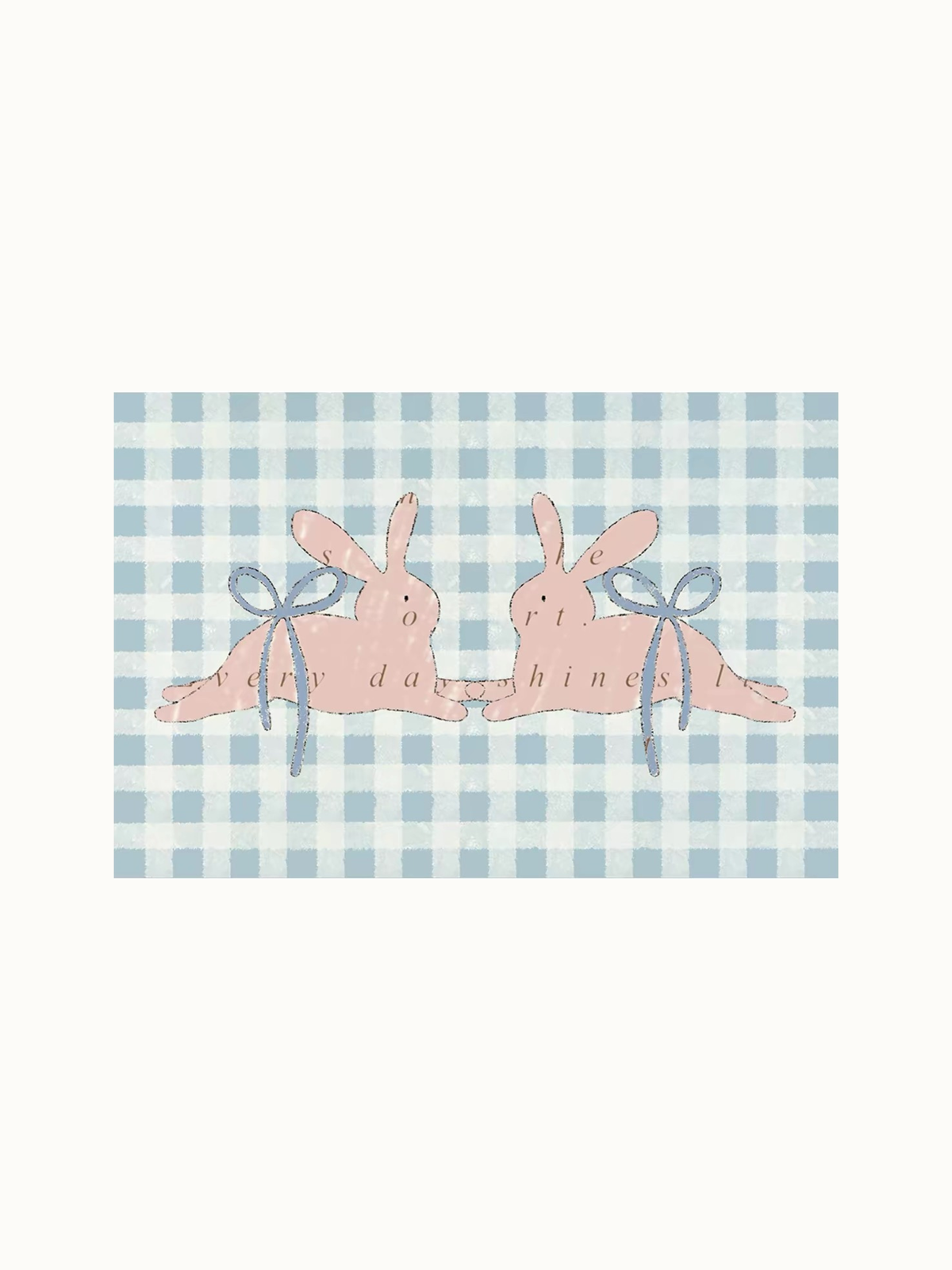 Checkered Door Mat With Pastel Gingham and Bow Artwork – The Feelz