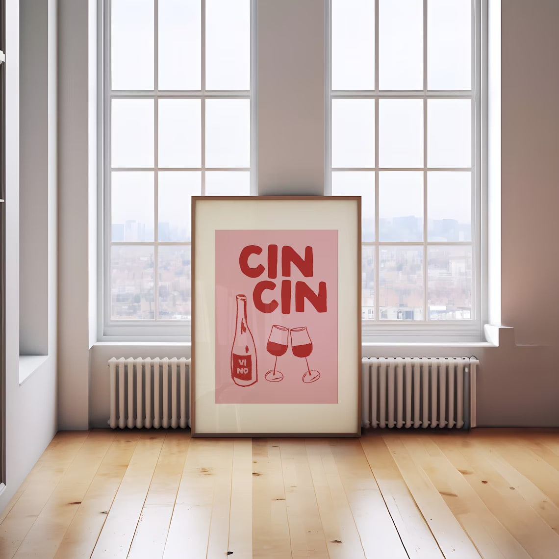 Cin Cin Cheers print, perfect for bar cart wall art