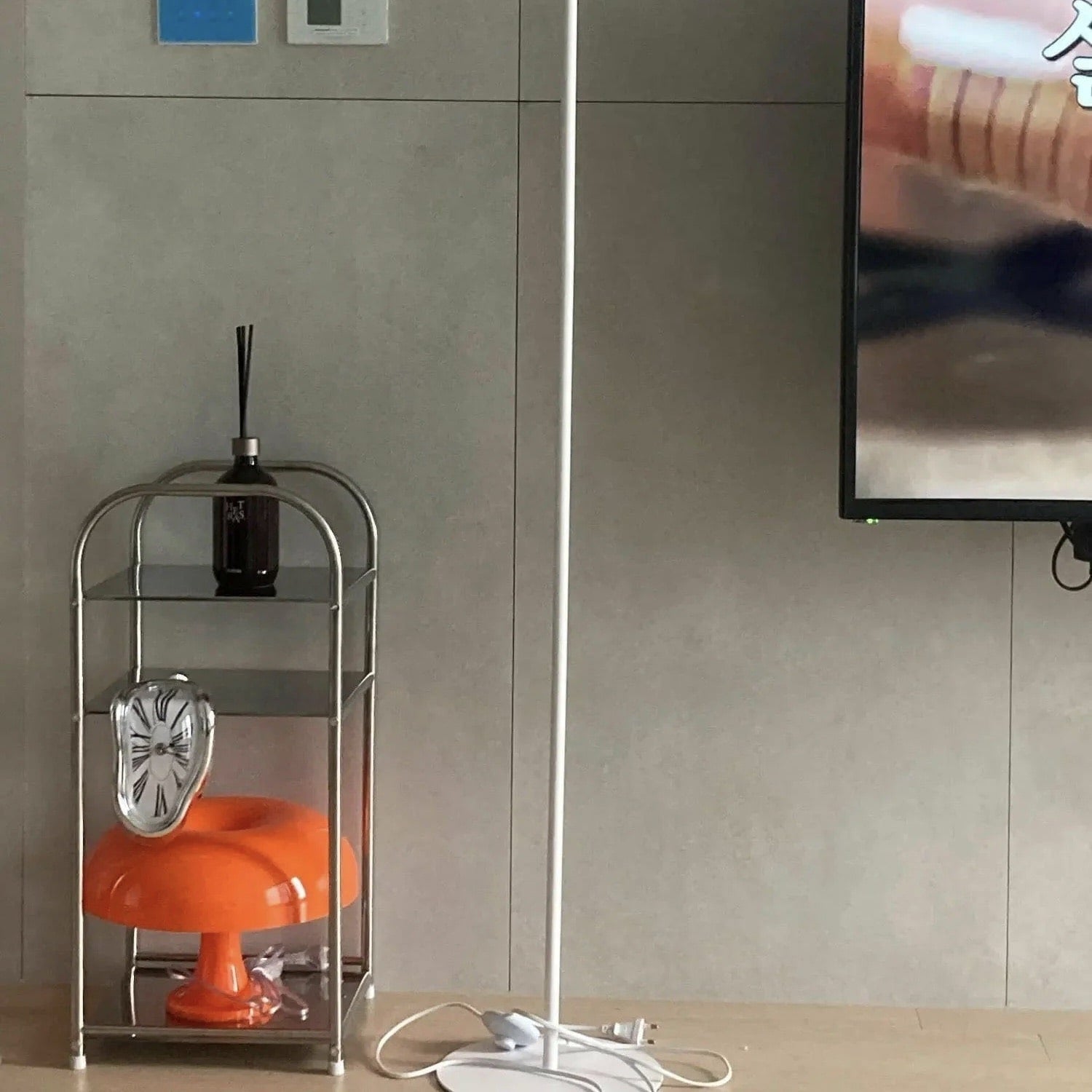 Modern mushroom table lamp with vibrant orange design. Perfect for home decor, bedside tables, and gift ideas.