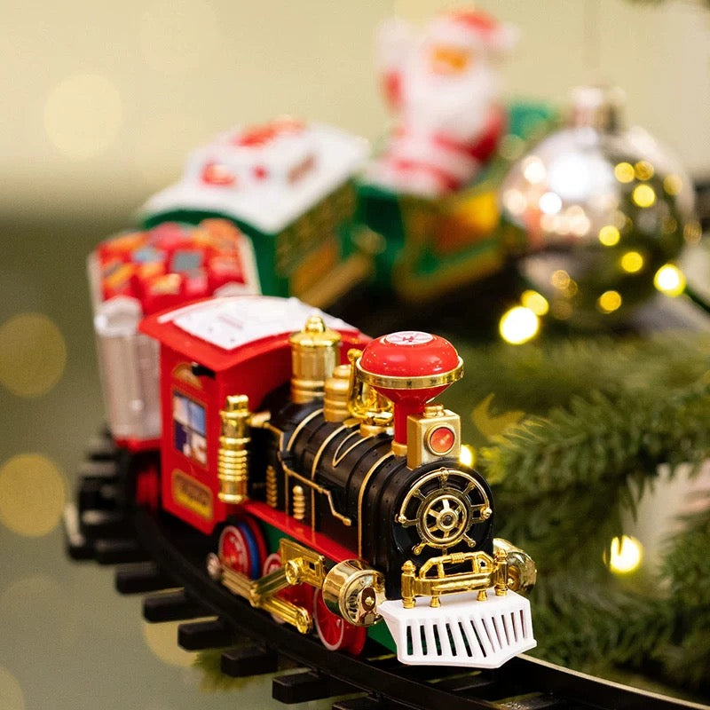 Electric Christmas Tree Train Set - Light Vintage Holiday Decor