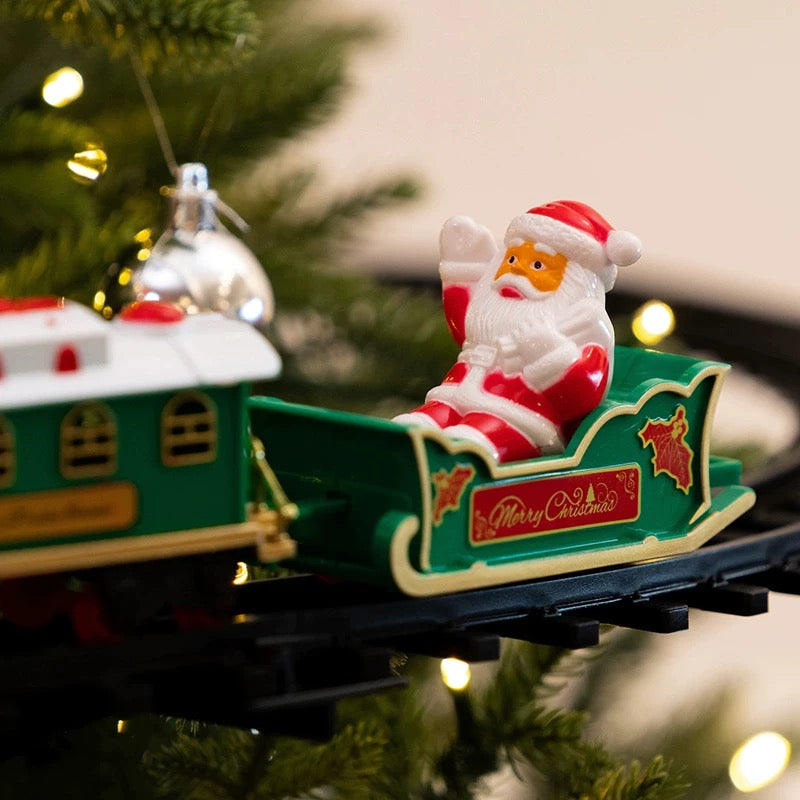 Festive Christmas tree train set with sound effects