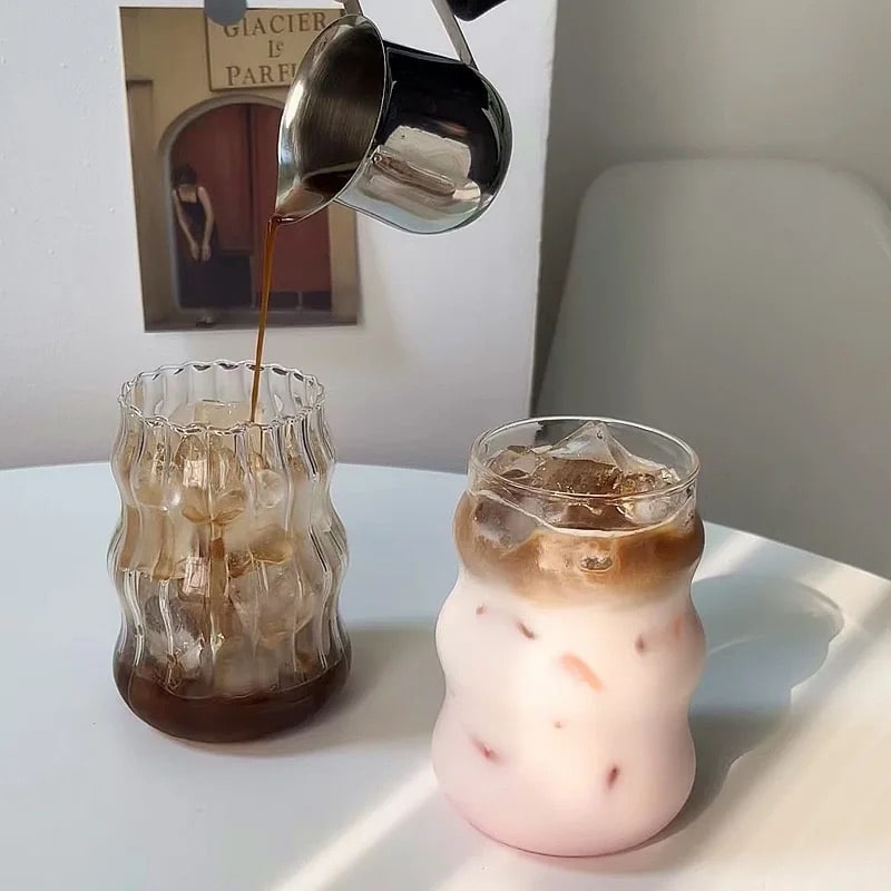 Modern minimalist glass cup for tea and coffee