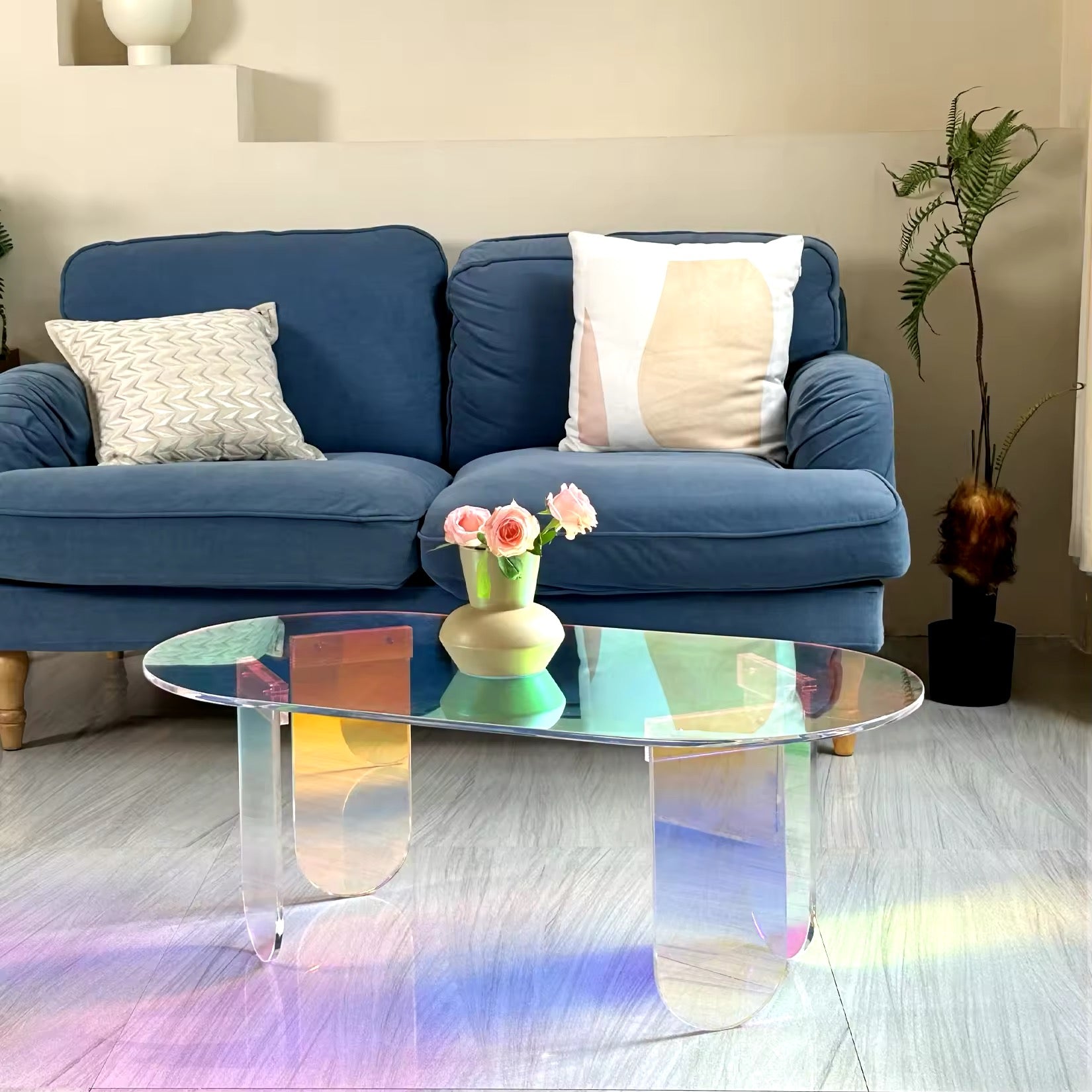 Blue acrylic table online