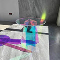 Iridescent Rainbow Resin Coffee Table for Trendy Home and Office Decor