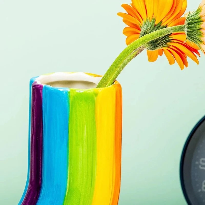 Rainbow Resin Flowerpot with U Shape Design for Home and Office