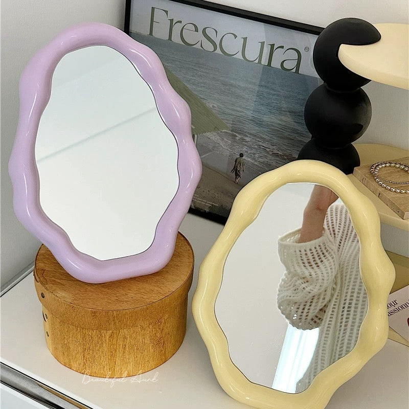 Pastel wavy mirror for coquette bedroom decor