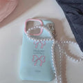 Stylish Korean bow phone case with pearl for iPhone