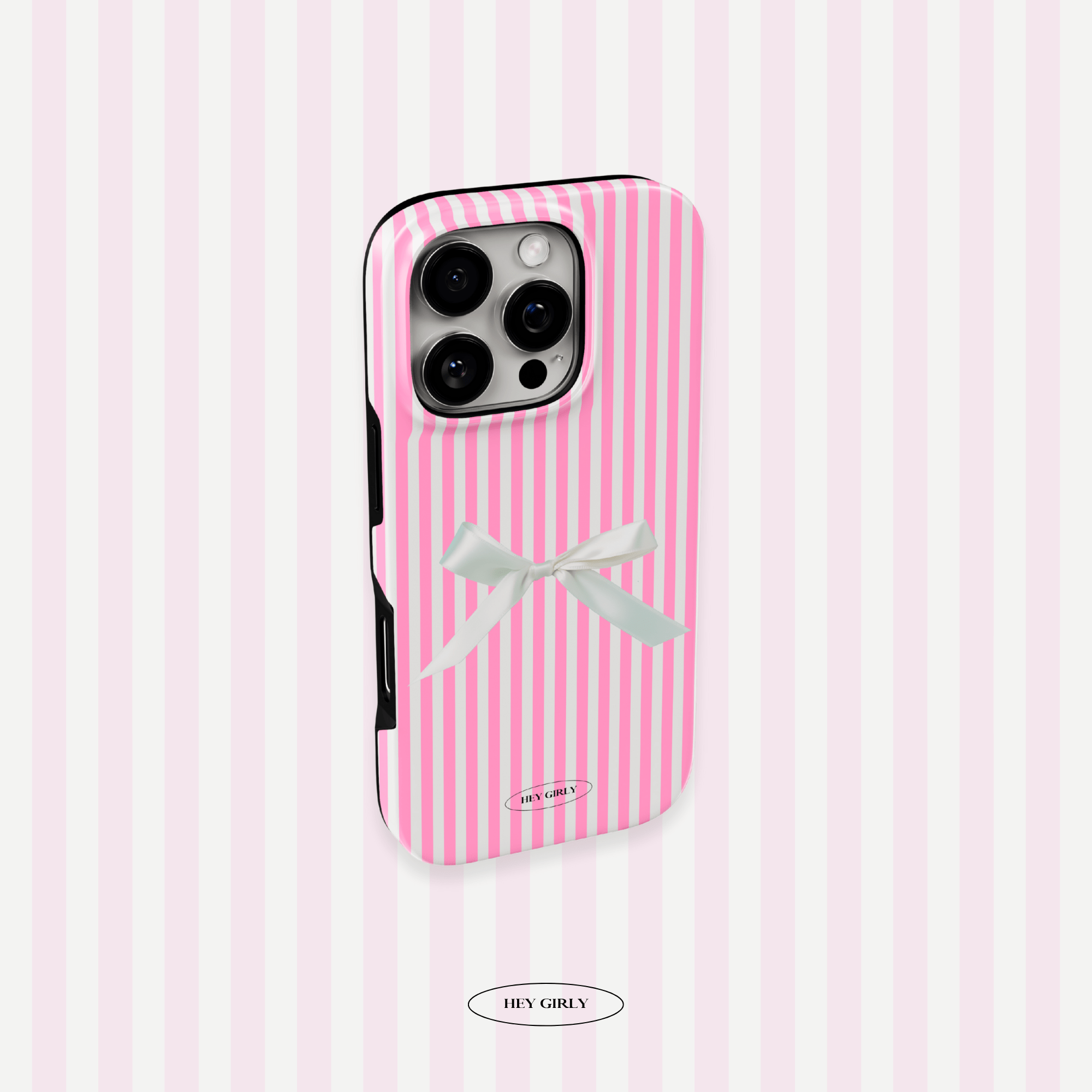 Soft girl pink bow iPhone case perfect for mirror selfies