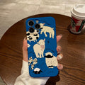 Stylish coquette lamb iPhone case with aesthetic blue design