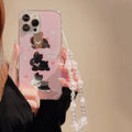 Shockproof iPhone case with built-in mirror and bunny design