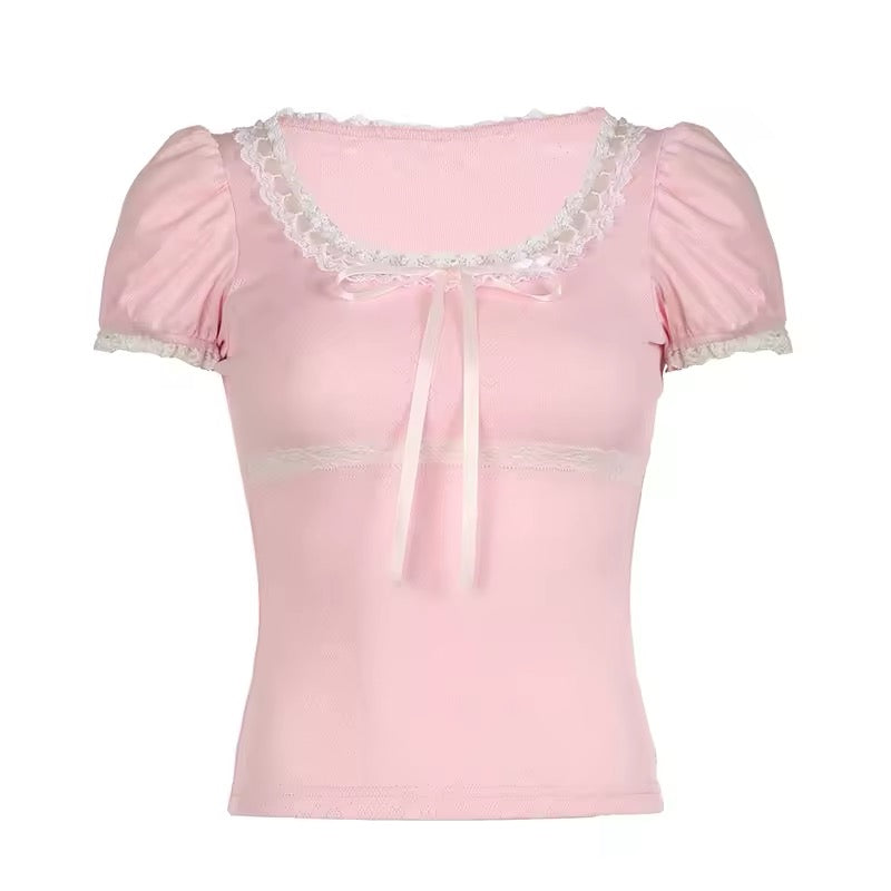 Coquette Pink Top with Bow - Feminine Top for Cute Aesthetic – The